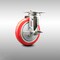 Service Caster 5 Inch 316SS Red Polyurethane Wheel Swivel Top Plate Caster with Brake SCC SCC-SS31620S514-PPUB-RED-TLB - alternate 1